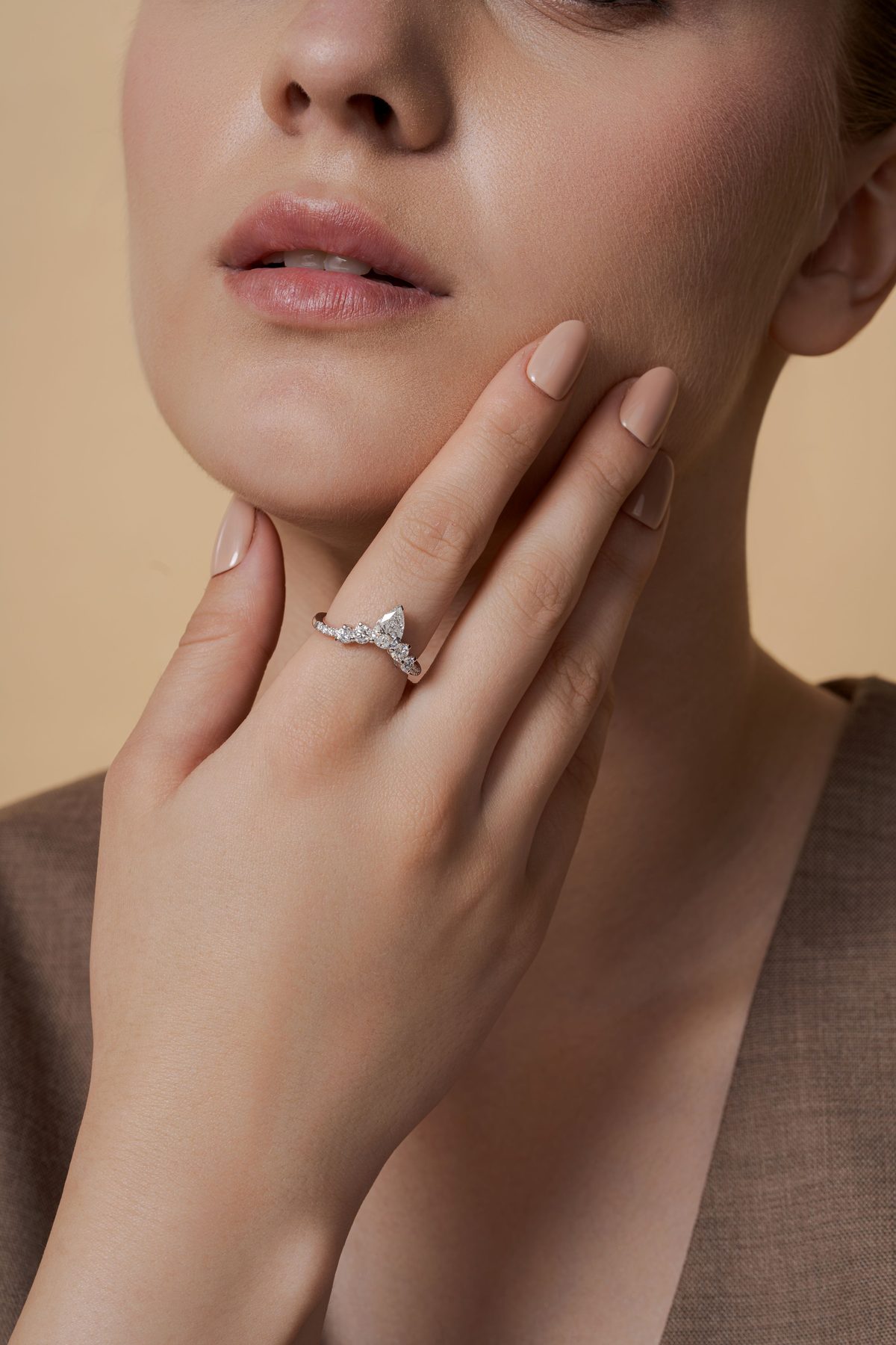 Bespoke diamond chevron ring