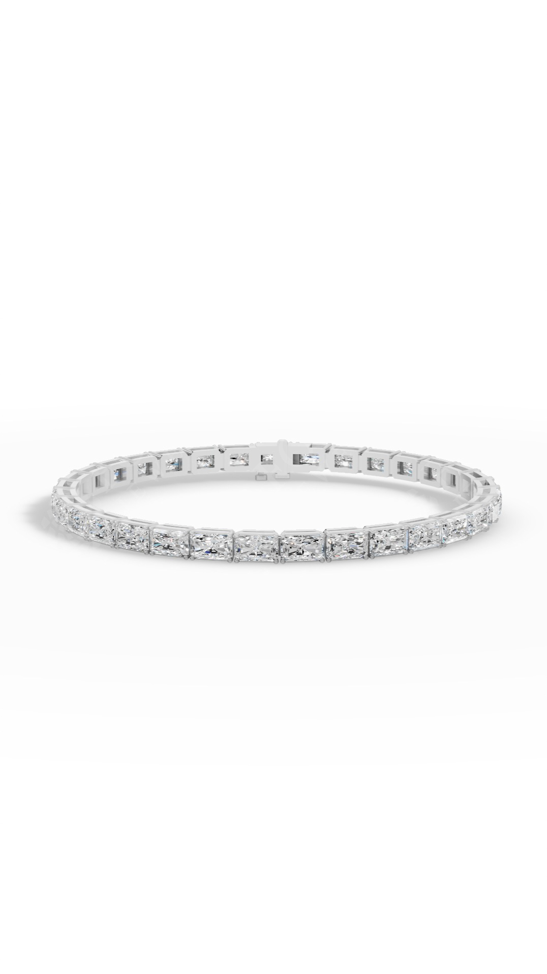 Emerald Cut Tennis Bracelet Lab Grown Diamonds 10K White Gold 10.8 CTW