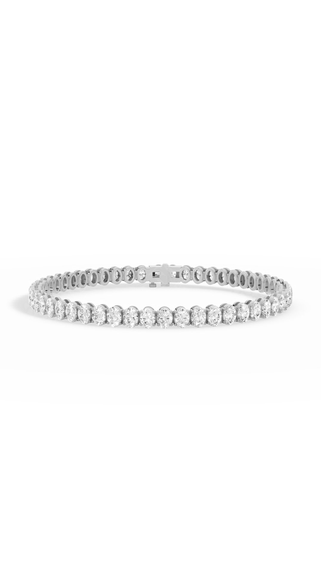 7″ Oval Cut Tennis Bracelet Lab Grown Diamonds 10K White Gold 8.3 CTW