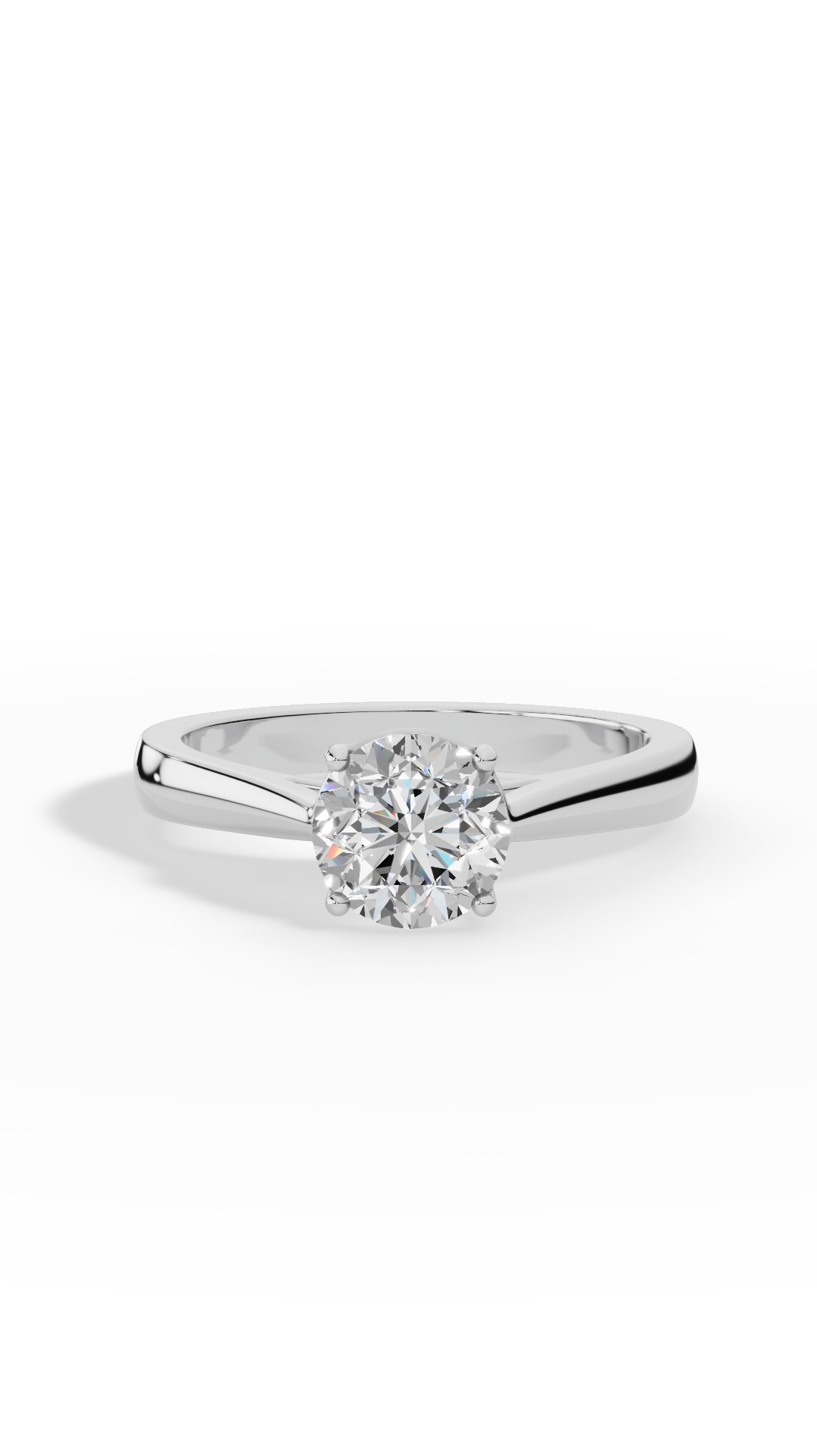Eternal Brilliant Round Cut Solitaire Ring Lab Grown Diamonds 10K White Gold 1.0 CTW