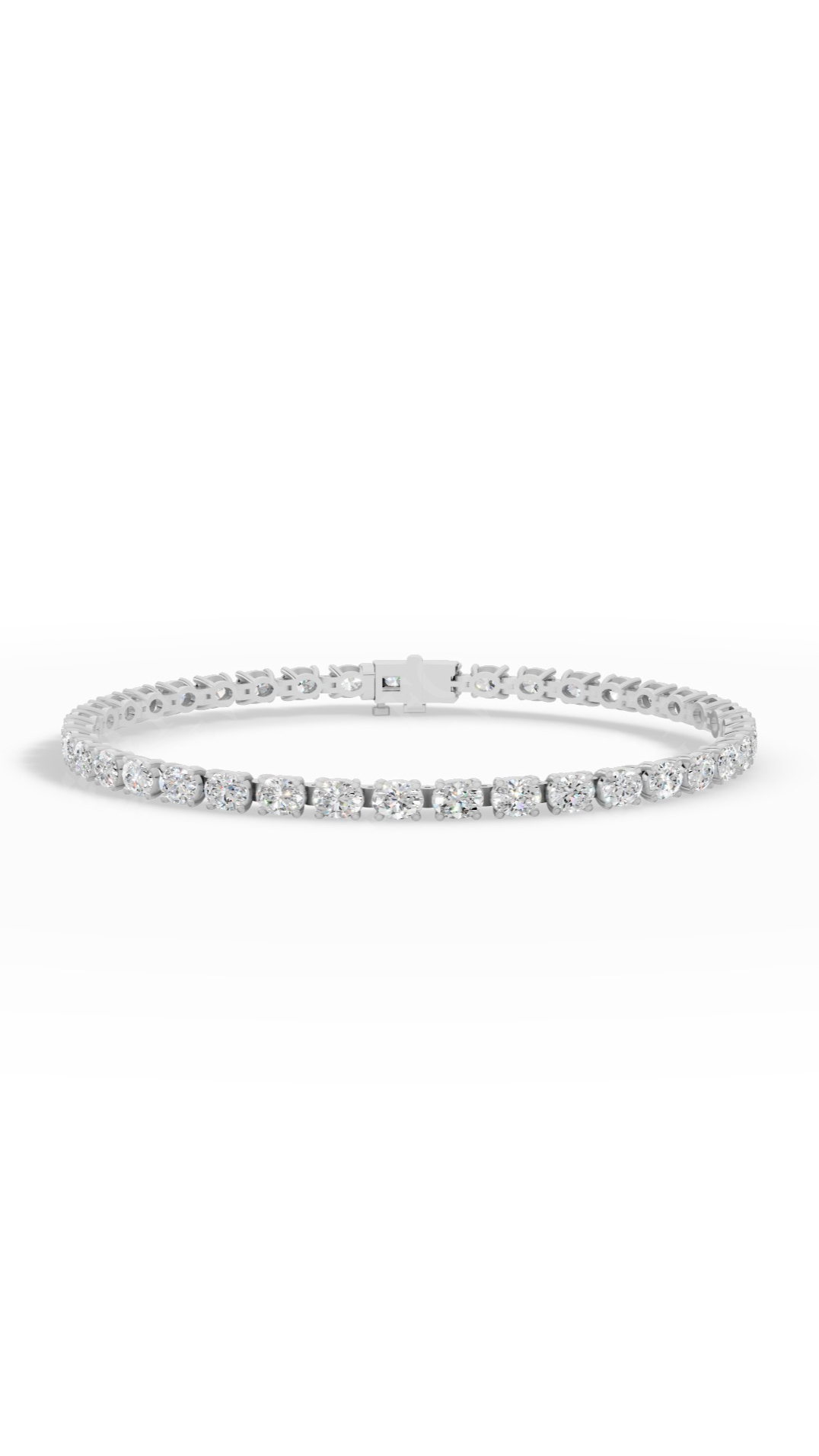 Oval Cut Tennis Bracelet Lab Grown Diamonds 10K White Gold 6.2 CTW