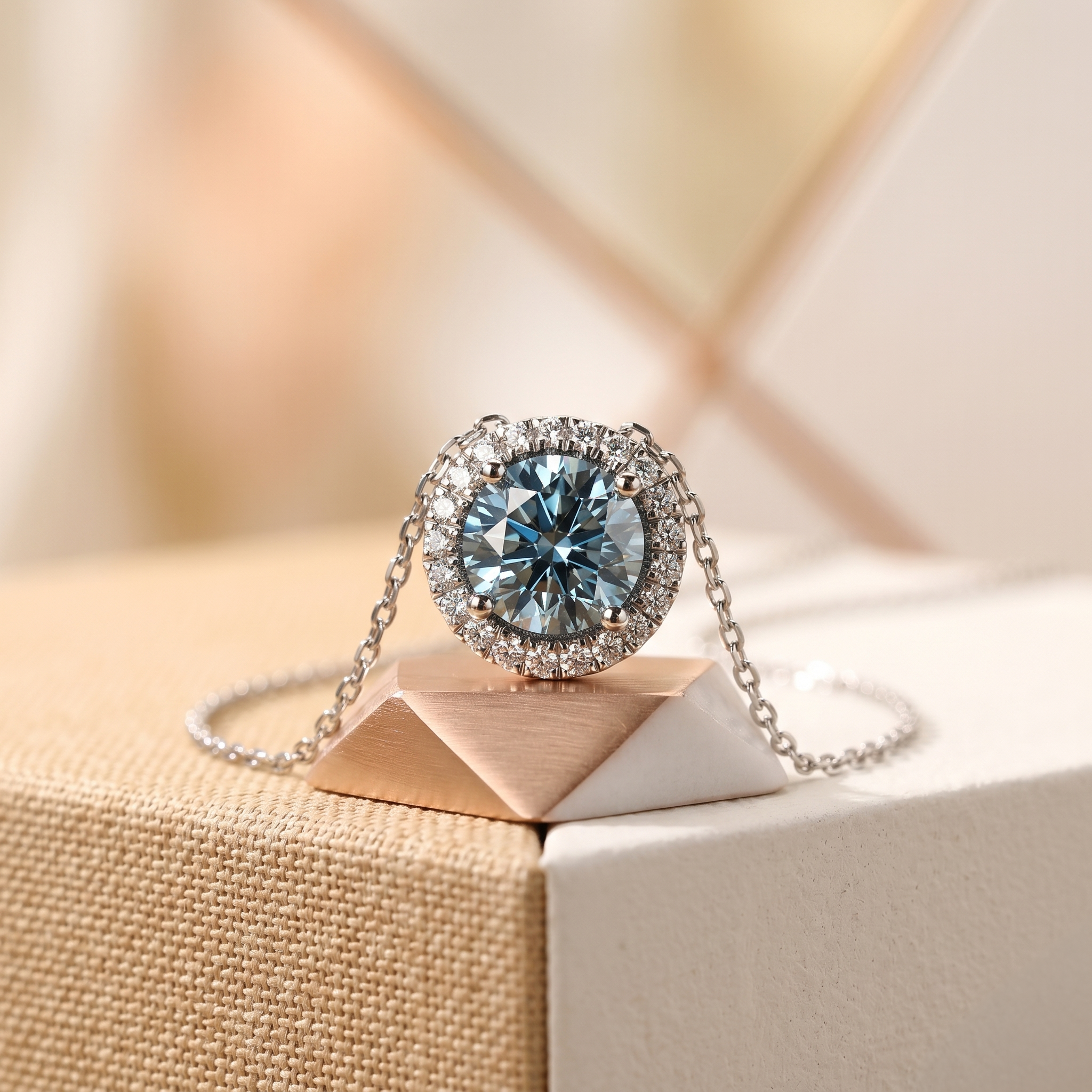 Halo Pendant · Fancy Blue